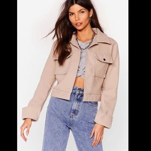 Nasty Gal casual open front cropped jacket
